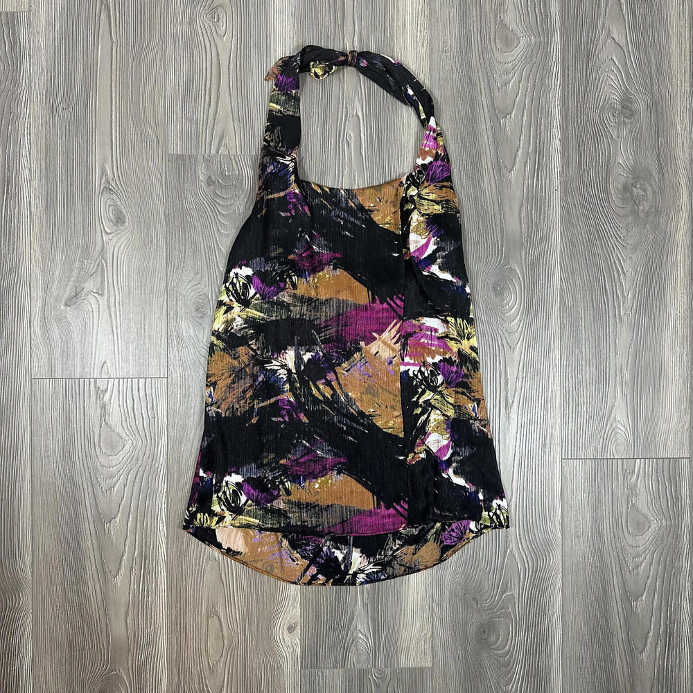 Ann Taylor Abstract Print Tie‎ Neck Halter Top